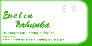 evelin mahunka business card